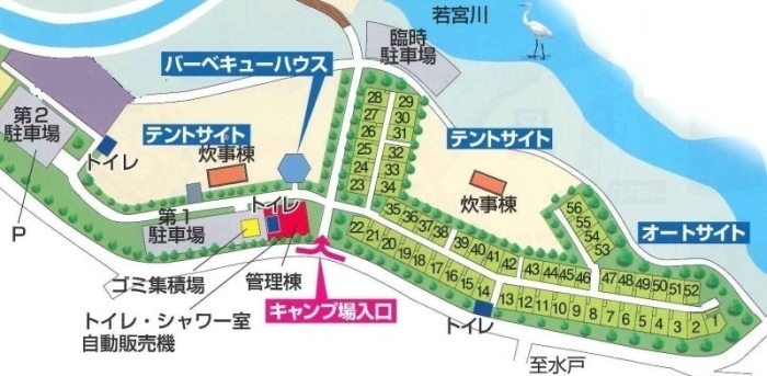 (イラスト)キャンプ場周辺地図