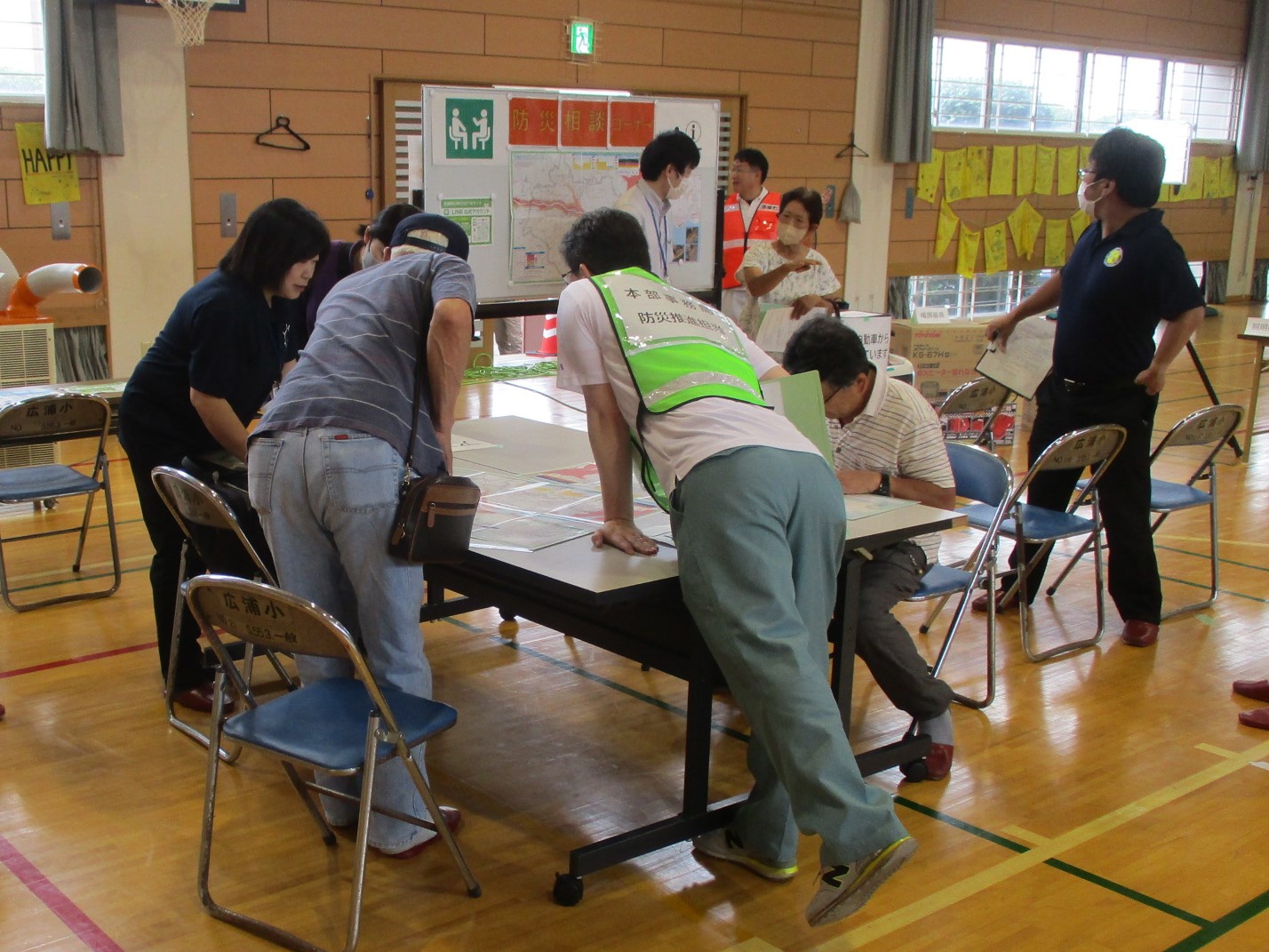 ハザードマップ確認の様子