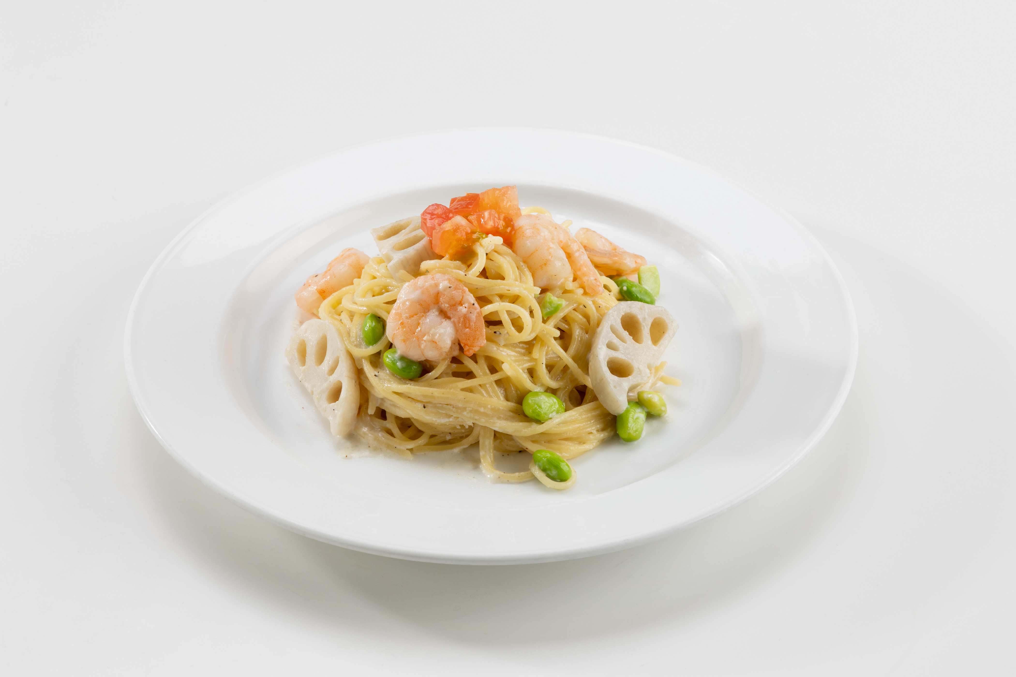 【＆me】小美玉市産「レンコン」と小エビのアンチョビ入りクリームソース